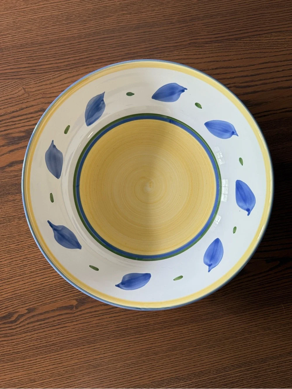 Williams Sonoma Tournesol Large Serving Bowl – Hand-Painted Floral Pattern – 13”